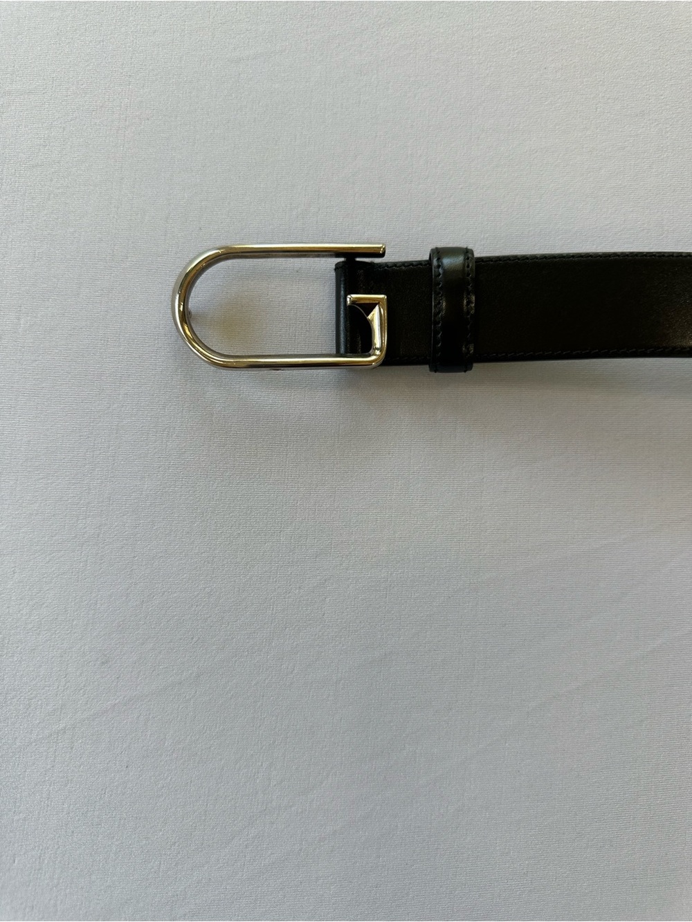 Gucci Black Leather Signature Logo Belt